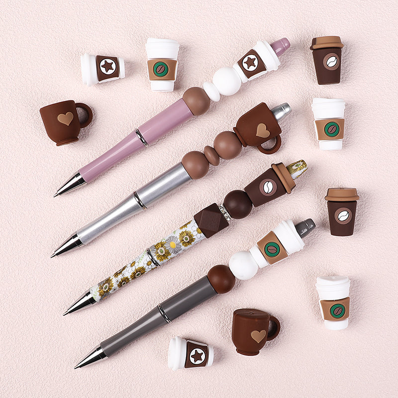 Wholesale 20pcs 3D Creative Glue Mug Coffee Cup Beads DIY Creative Ballpoint Pen Fashion Beads